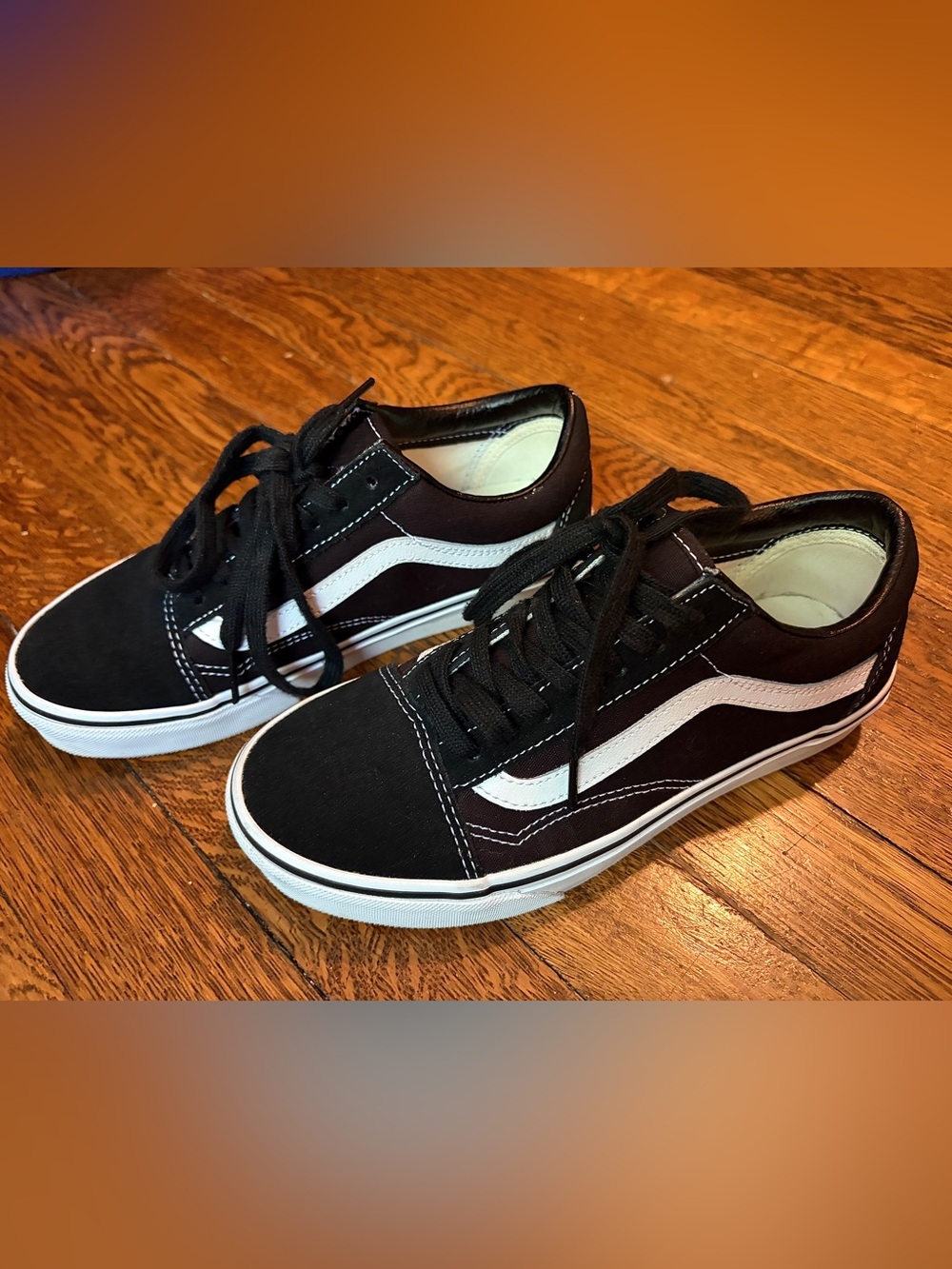 Vans unisex Black Canvas Old skool wide shoe